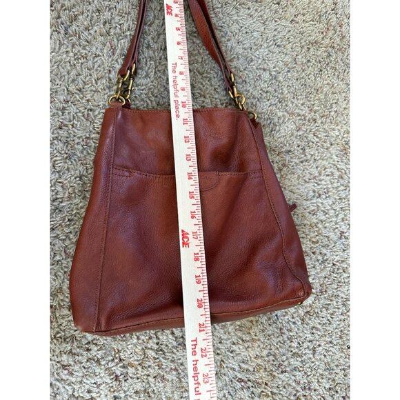 American Leather Co. Womens Brown Leather Shoulder Bag Detachable Straps - Picture 9 of 10